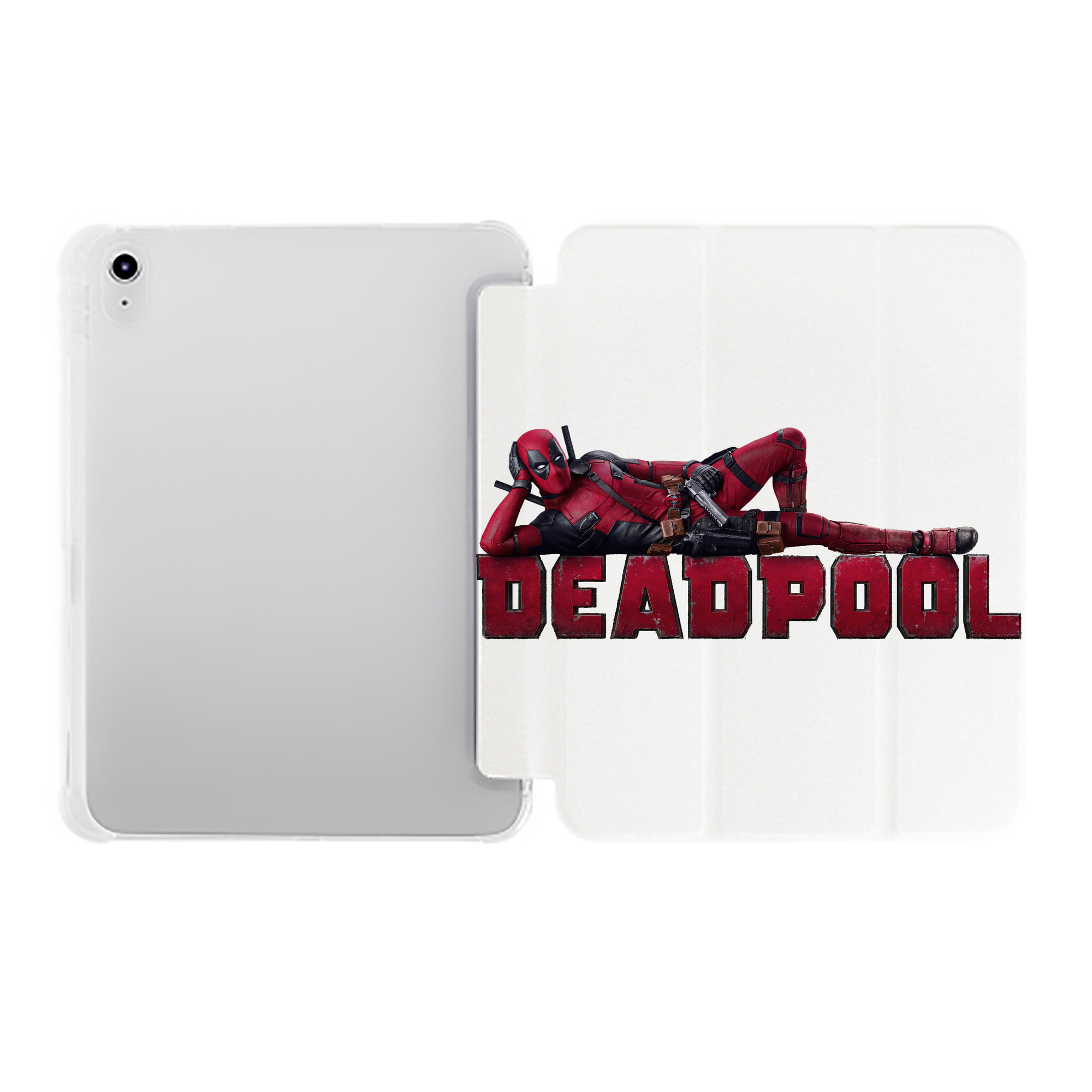 （画像用） Deadpool デッドプール IPad ケース ペン収納付き 三つ折りスタンド PUレザー×シリコン 対応機種9.5/10.5/10.9インチ